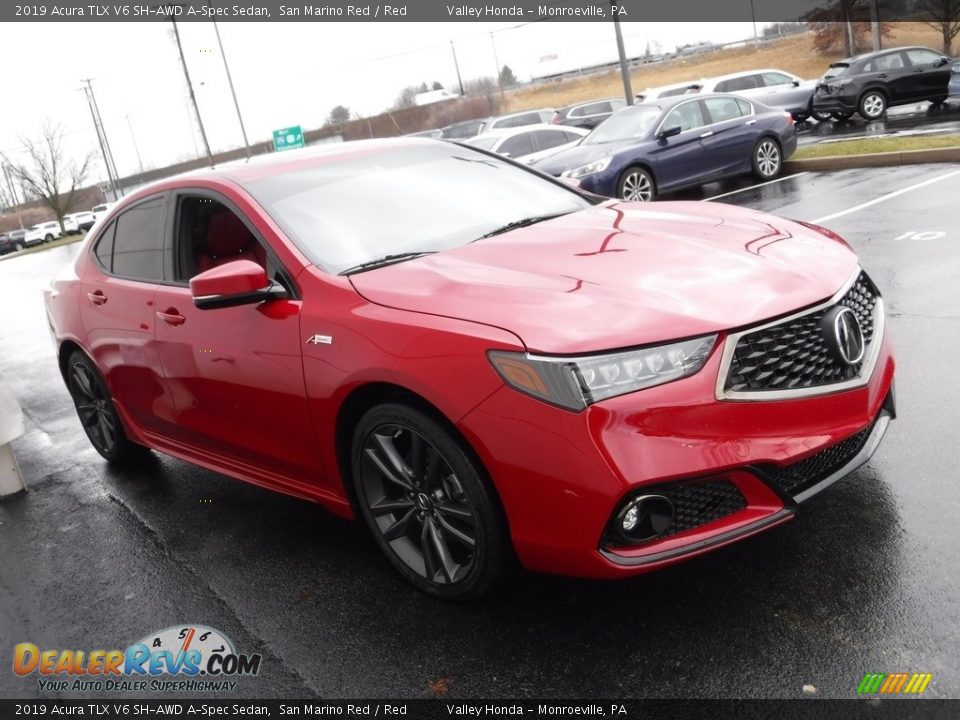 San Marino Red 2019 Acura TLX V6 SH-AWD A-Spec Sedan Photo #7