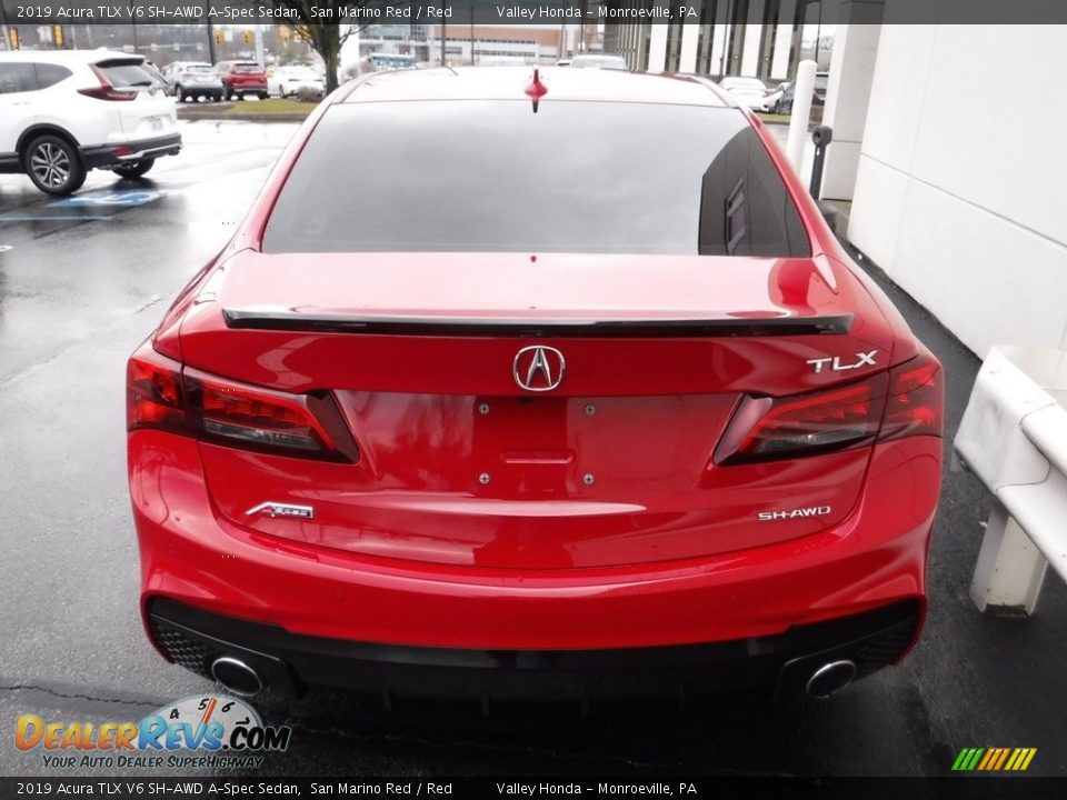 2019 Acura TLX V6 SH-AWD A-Spec Sedan San Marino Red / Red Photo #8