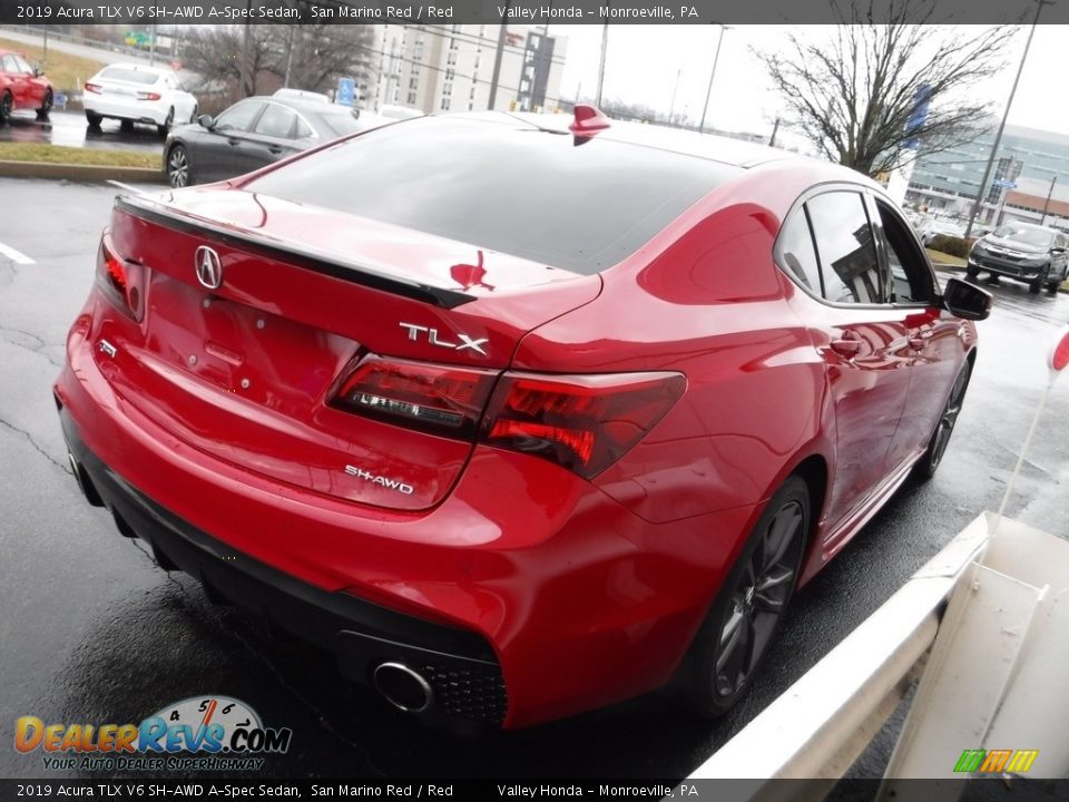 2019 Acura TLX V6 SH-AWD A-Spec Sedan San Marino Red / Red Photo #10