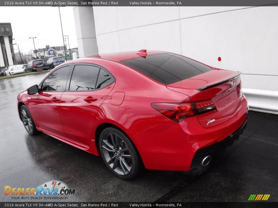 2019 Acura TLX V6 SH-AWD A-Spec Sedan San Marino Red / Red Photo #11