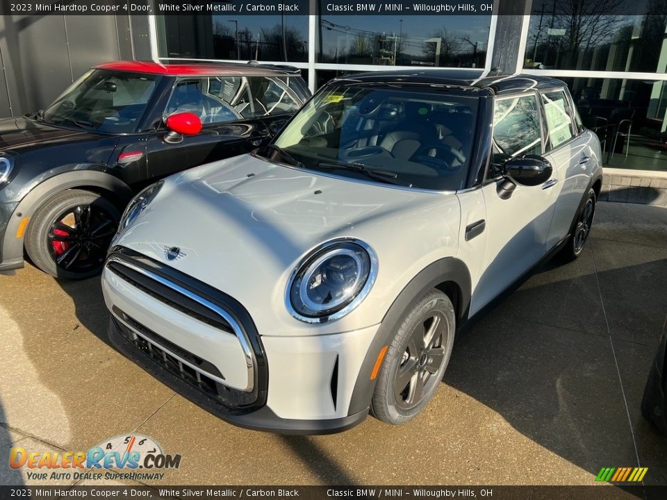 2023 Mini Hardtop Cooper 4 Door White Silver Metallic / Carbon Black Photo #1