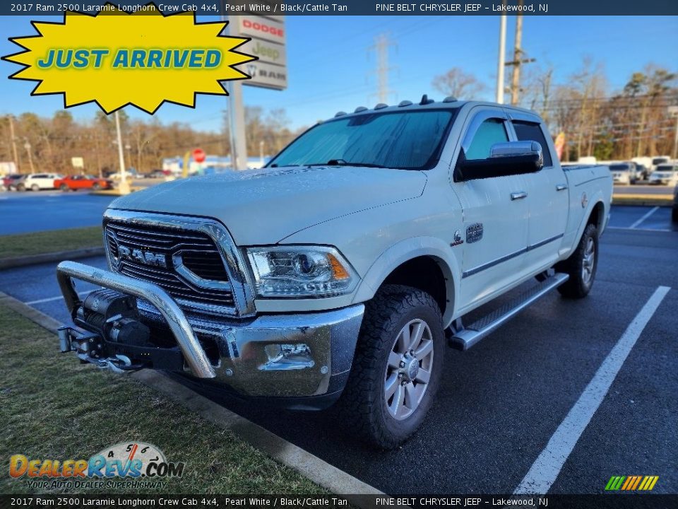 2017 Ram 2500 Laramie Longhorn Crew Cab 4x4 Pearl White / Black/Cattle Tan Photo #1