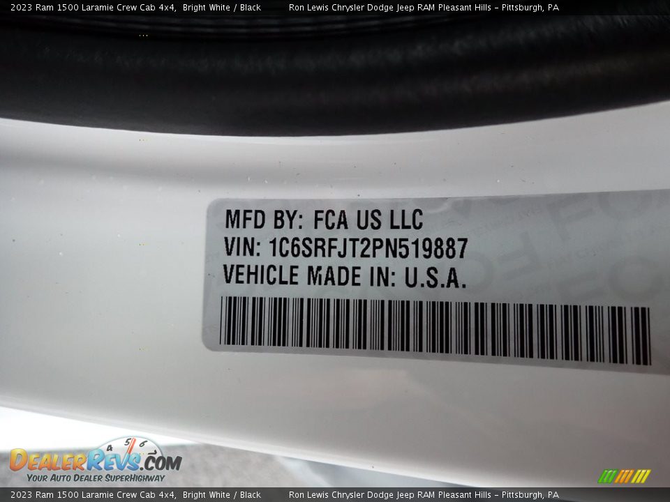 2023 Ram 1500 Laramie Crew Cab 4x4 Bright White / Black Photo #15