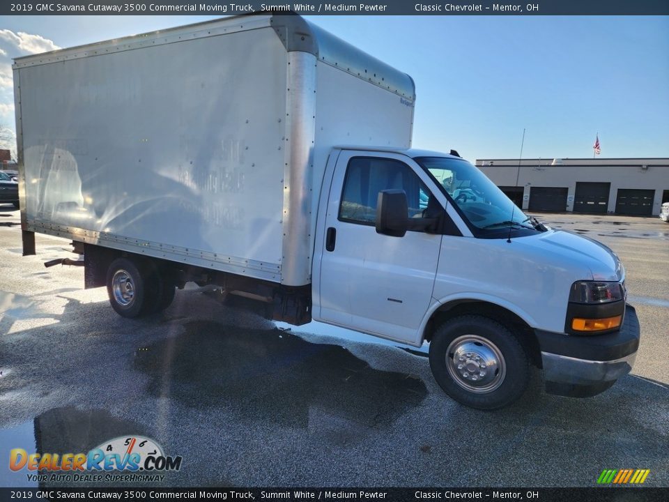 2019 GMC Savana Cutaway 3500 Commercial Moving Truck Summit White / Medium Pewter Photo #2