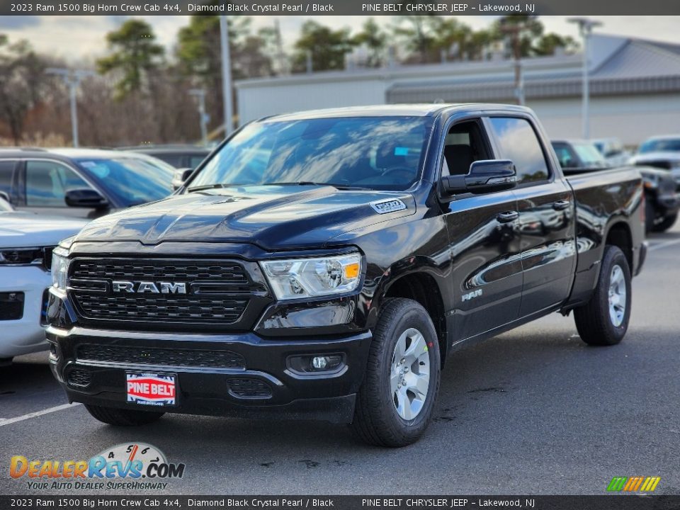 2023 Ram 1500 Big Horn Crew Cab 4x4 Diamond Black Crystal Pearl / Black Photo #1