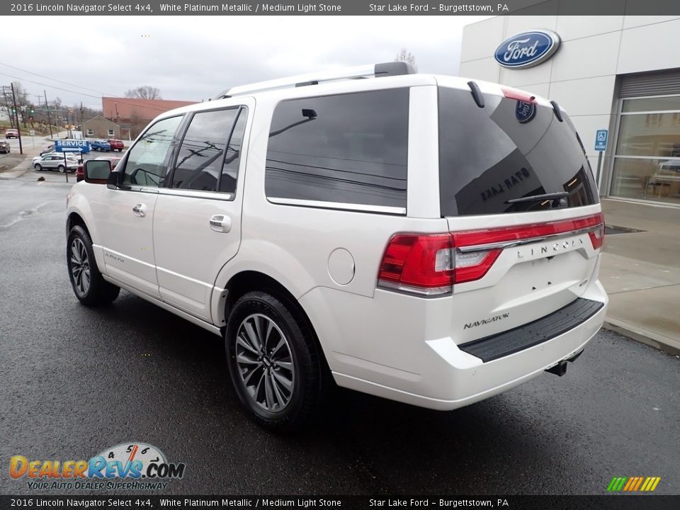 2016 Lincoln Navigator Select 4x4 White Platinum Metallic / Medium Light Stone Photo #3