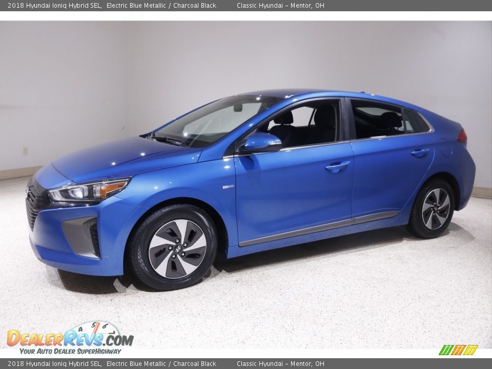 2018 Hyundai Ioniq Hybrid SEL Electric Blue Metallic / Charcoal Black Photo #3