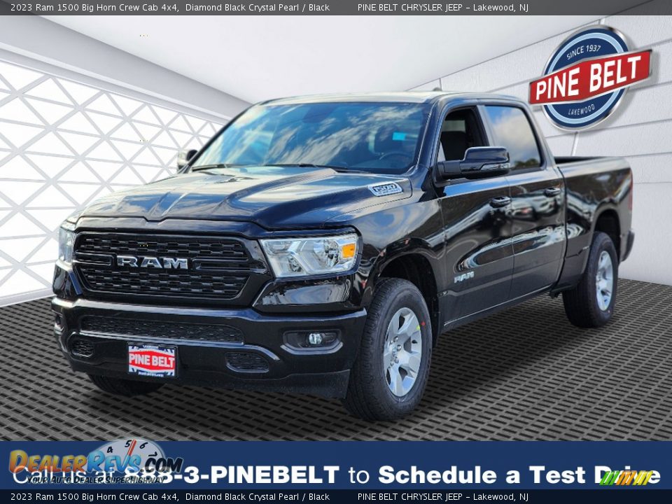 2023 Ram 1500 Big Horn Crew Cab 4x4 Diamond Black Crystal Pearl / Black Photo #1