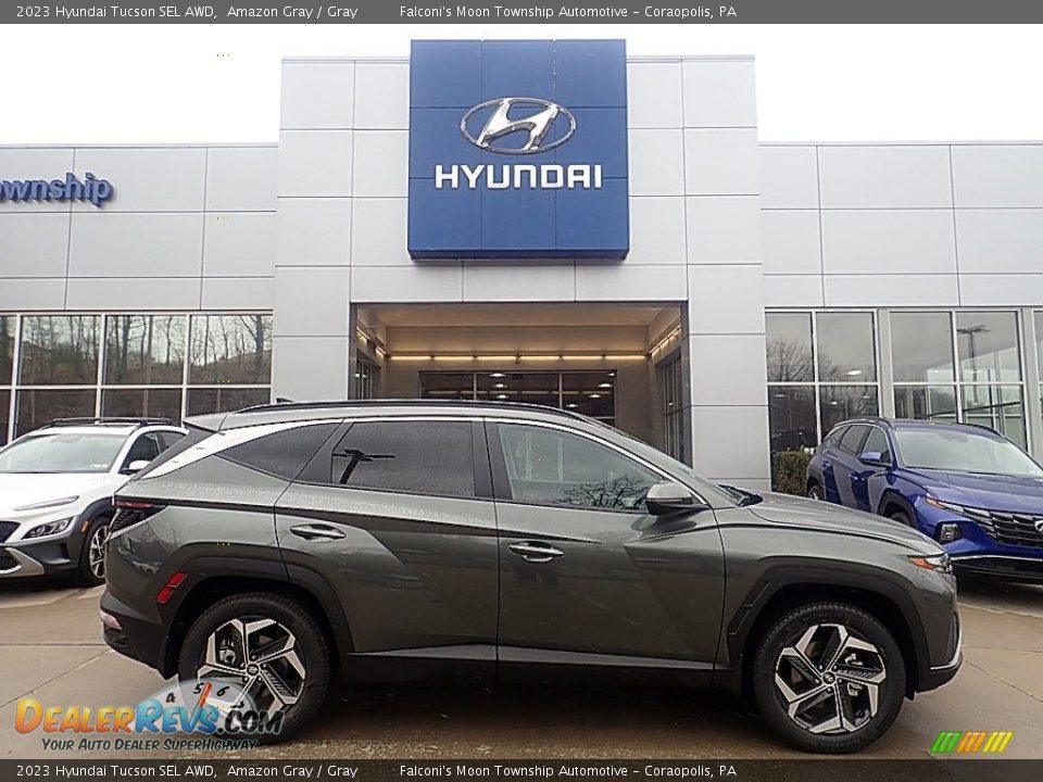 Amazon Gray 2023 Hyundai Tucson SEL AWD Photo #1