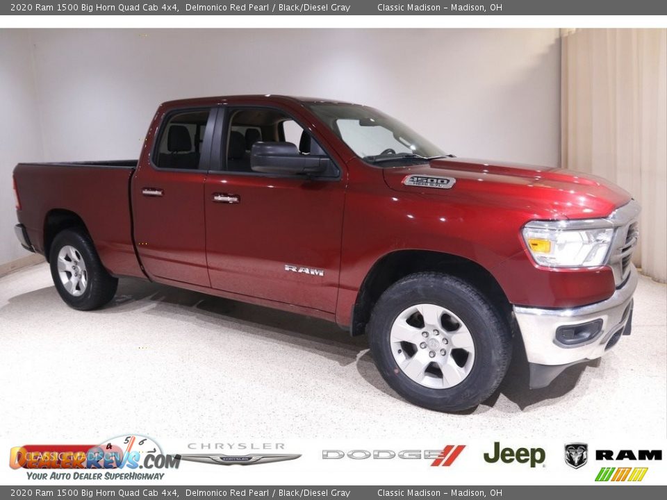 2020 Ram 1500 Big Horn Quad Cab 4x4 Delmonico Red Pearl / Black/Diesel Gray Photo #1
