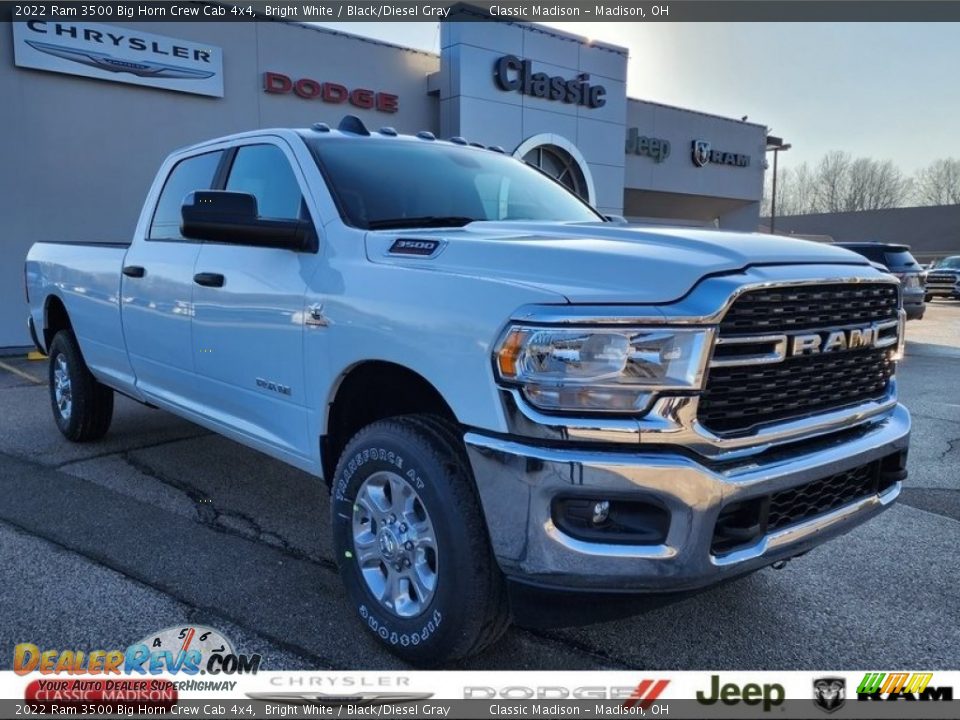 2022 Ram 3500 Big Horn Crew Cab 4x4 Bright White / Black/Diesel Gray Photo #1