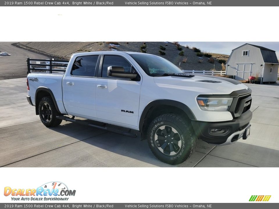 2019 Ram 1500 Rebel Crew Cab 4x4 Bright White / Black/Red Photo #1