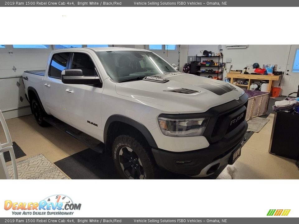 2019 Ram 1500 Rebel Crew Cab 4x4 Bright White / Black/Red Photo #4