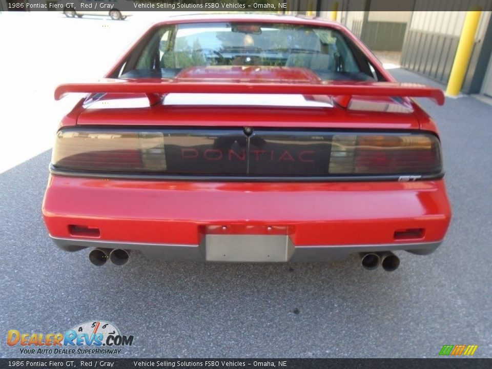 Red 1986 Pontiac Fiero GT Photo #4