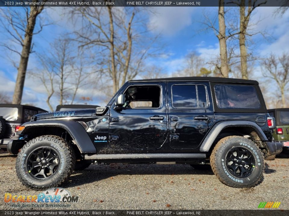 Black 2023 Jeep Wrangler Unlimited Willys 4XE Hybrid Photo #3