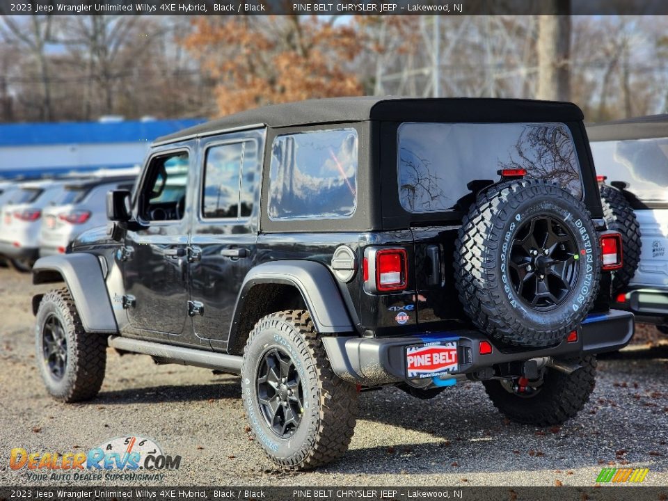 2023 Jeep Wrangler Unlimited Willys 4XE Hybrid Black / Black Photo #4