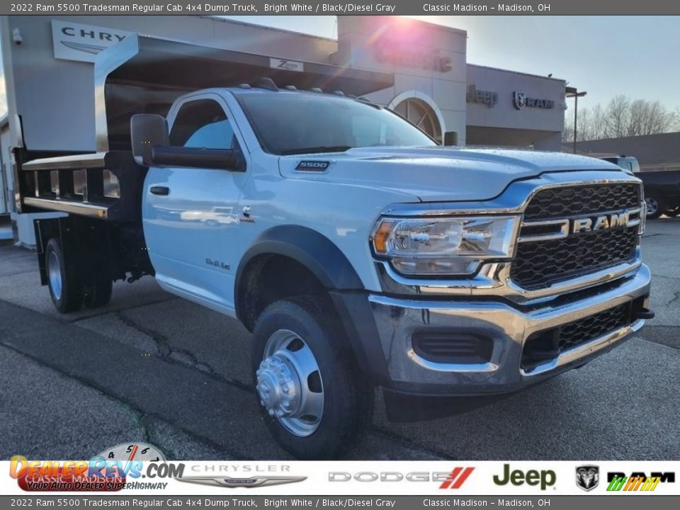 2022 Ram 5500 Tradesman Regular Cab 4x4 Dump Truck Bright White / Black/Diesel Gray Photo #1