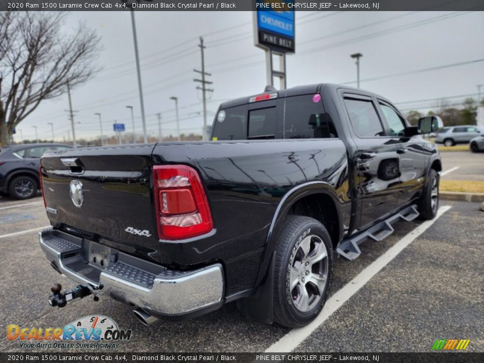 2020 Ram 1500 Laramie Crew Cab 4x4 Diamond Black Crystal Pearl / Black Photo #6