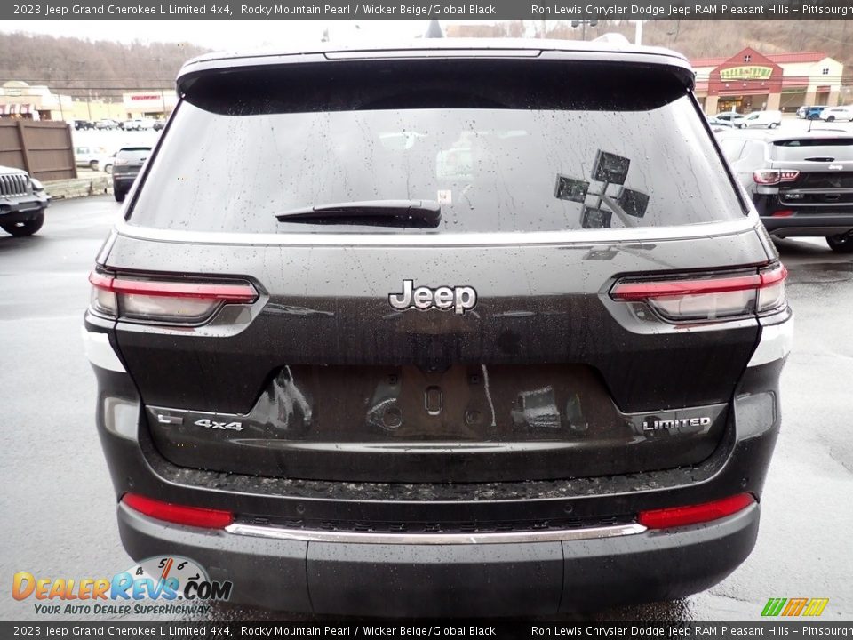 2023 Jeep Grand Cherokee L Limited 4x4 Rocky Mountain Pearl / Wicker Beige/Global Black Photo #4