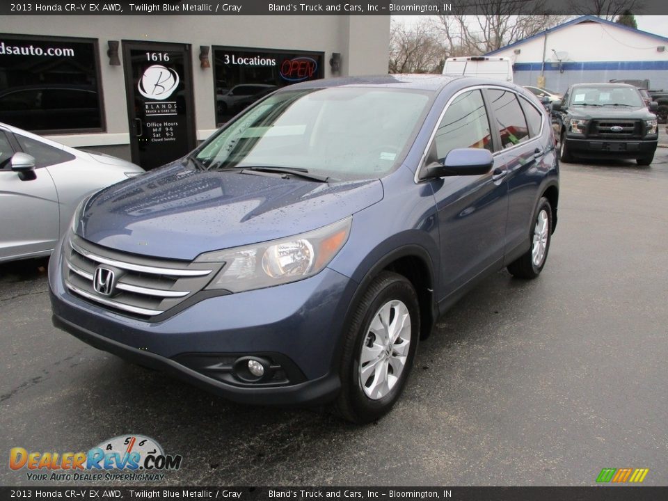 2013 Honda CR-V EX AWD Twilight Blue Metallic / Gray Photo #2