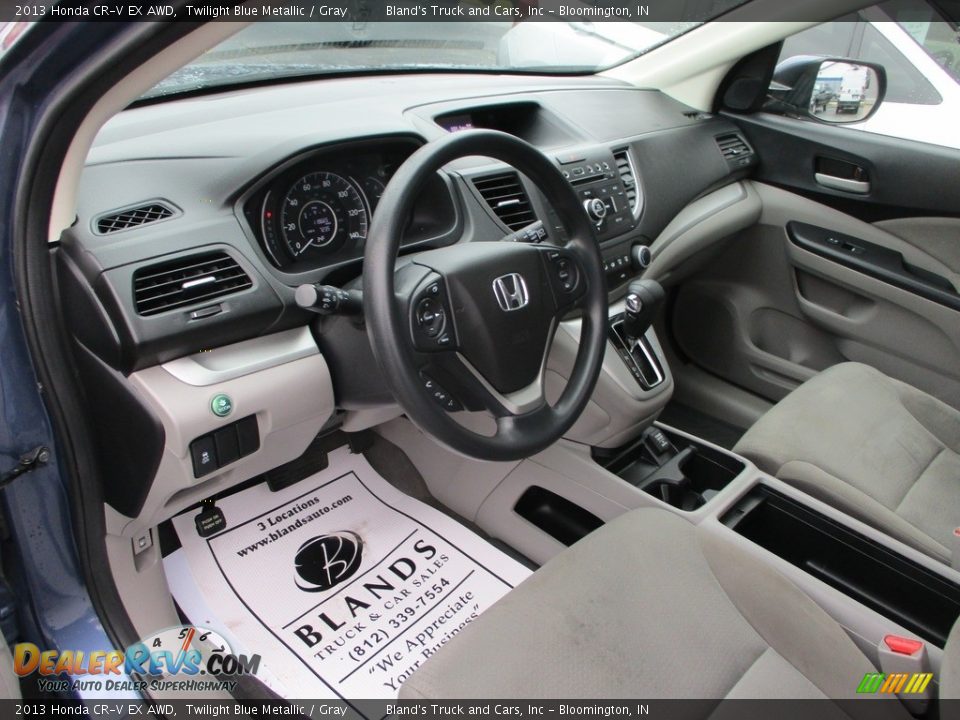 2013 Honda CR-V EX AWD Twilight Blue Metallic / Gray Photo #6