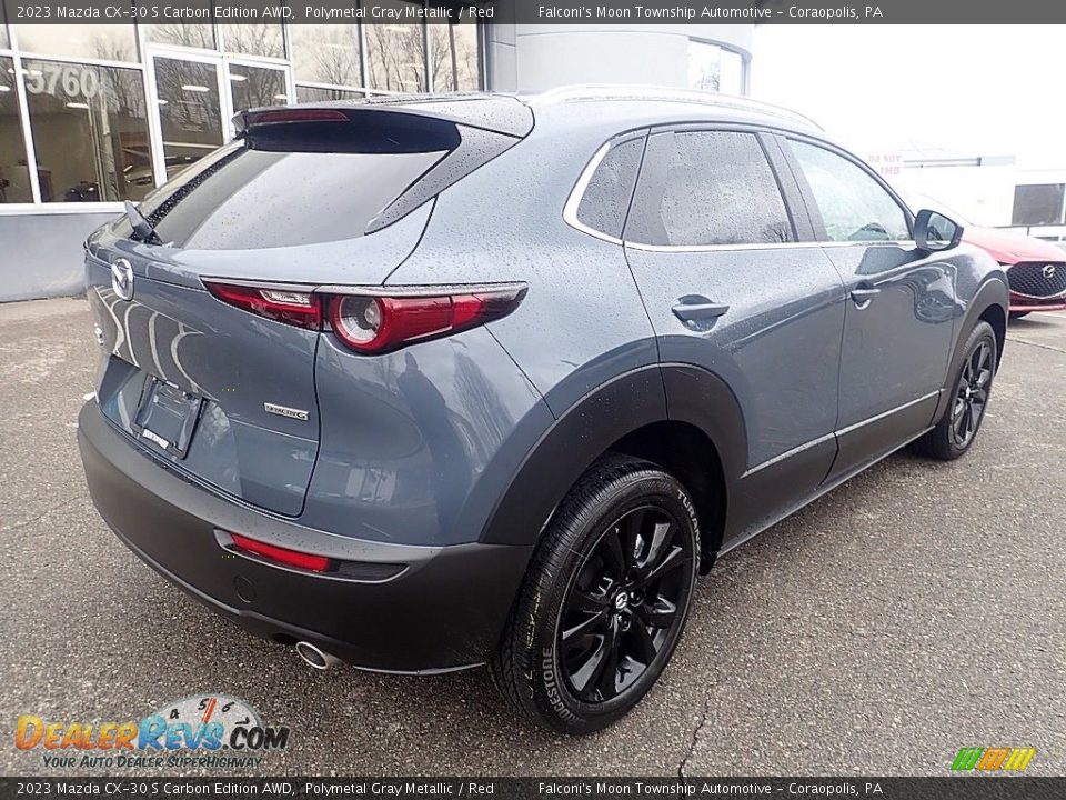 2023 Mazda CX-30 S Carbon Edition AWD Polymetal Gray Metallic / Red Photo #2