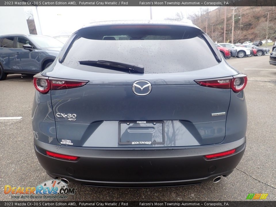 2023 Mazda CX-30 S Carbon Edition AWD Polymetal Gray Metallic / Red Photo #3