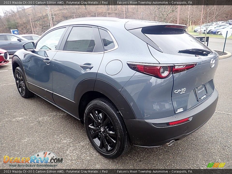 2023 Mazda CX-30 S Carbon Edition AWD Polymetal Gray Metallic / Red Photo #5