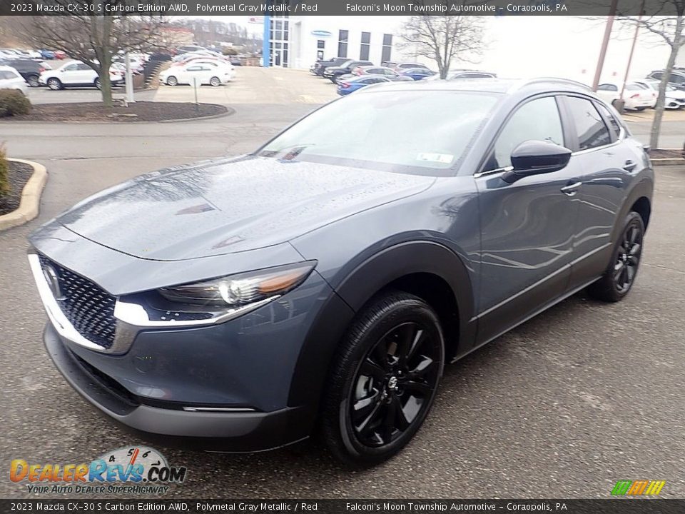 2023 Mazda CX-30 S Carbon Edition AWD Polymetal Gray Metallic / Red Photo #7