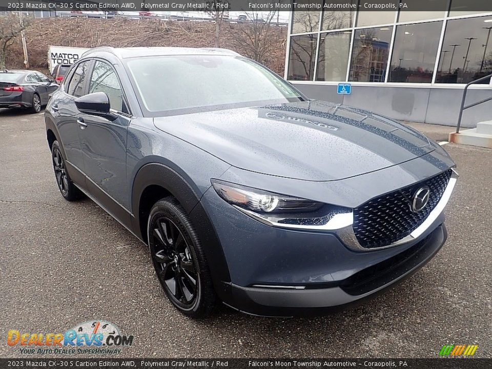 2023 Mazda CX-30 S Carbon Edition AWD Polymetal Gray Metallic / Red Photo #9