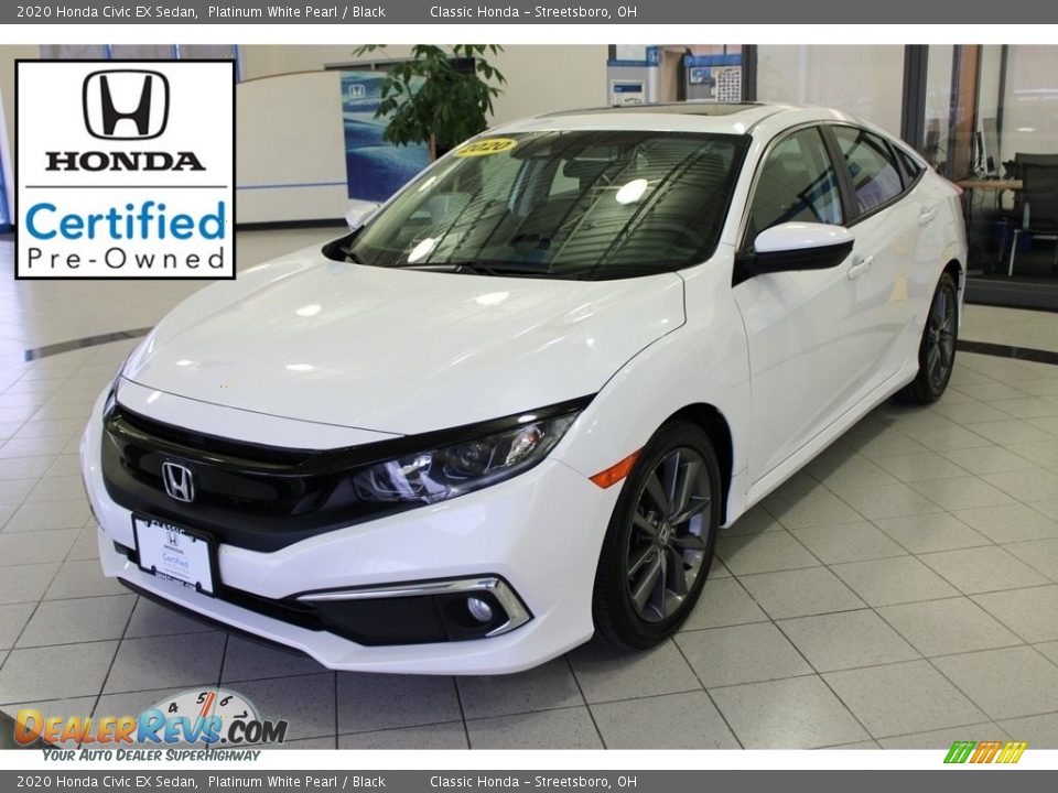 2020 Honda Civic EX Sedan Platinum White Pearl / Black Photo #1