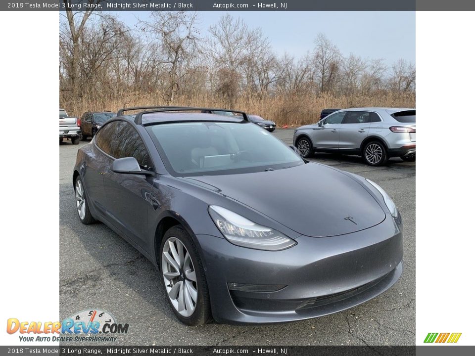 2018 Tesla Model 3 Long Range Midnight Silver Metallic / Black Photo #1