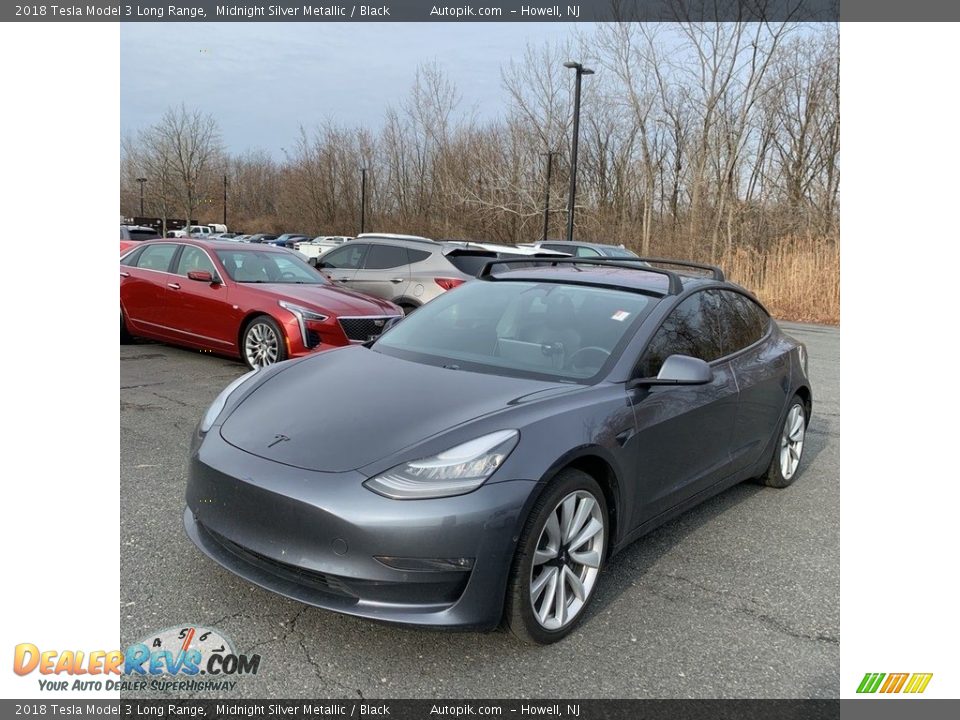 2018 Tesla Model 3 Long Range Midnight Silver Metallic / Black Photo #3