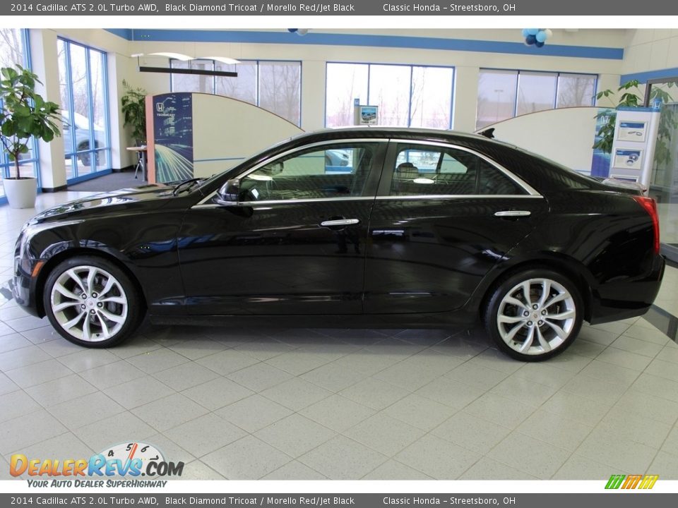 2014 Cadillac ATS 2.0L Turbo AWD Black Diamond Tricoat / Morello Red/Jet Black Photo #12