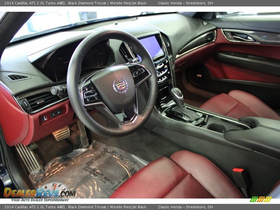 Morello Red/Jet Black Interior - 2014 Cadillac ATS 2.0L Turbo AWD Photo #15