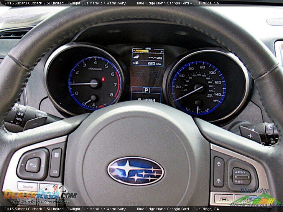 2016 Subaru Outback 2.5i Limited Steering Wheel Photo #17