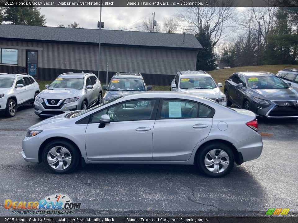 2015 Honda Civic LX Sedan Alabaster Silver Metallic / Black Photo #1