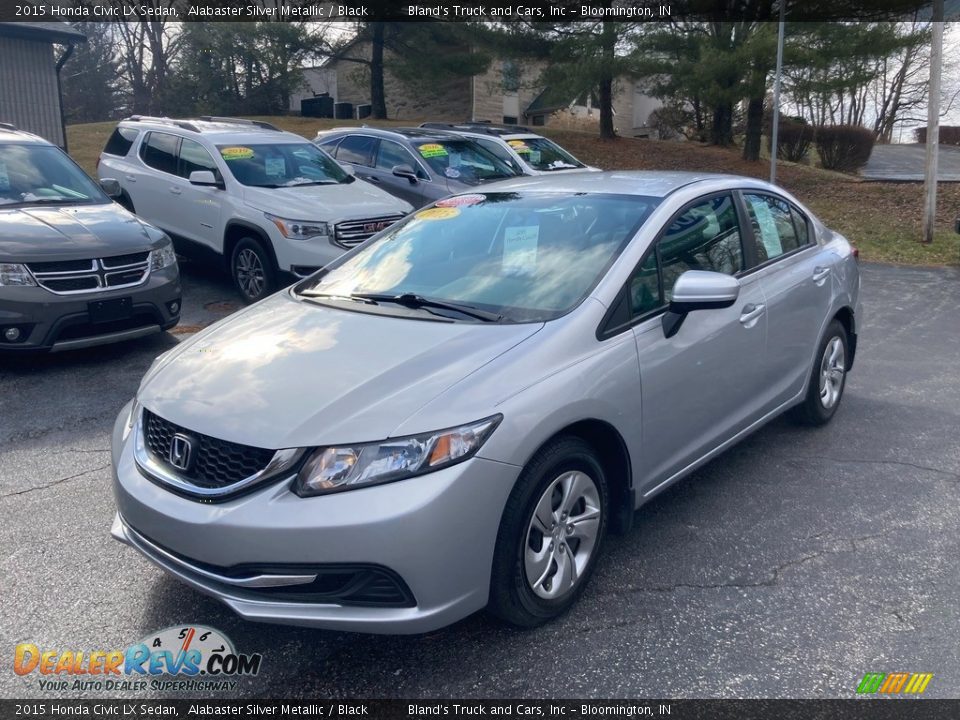 2015 Honda Civic LX Sedan Alabaster Silver Metallic / Black Photo #2