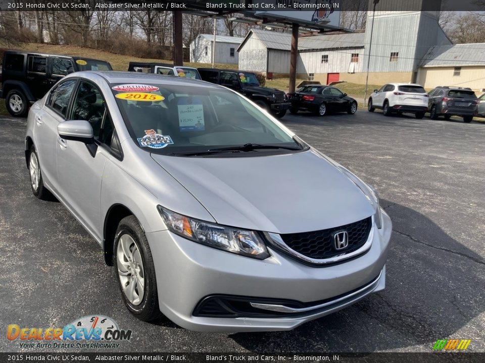 2015 Honda Civic LX Sedan Alabaster Silver Metallic / Black Photo #7