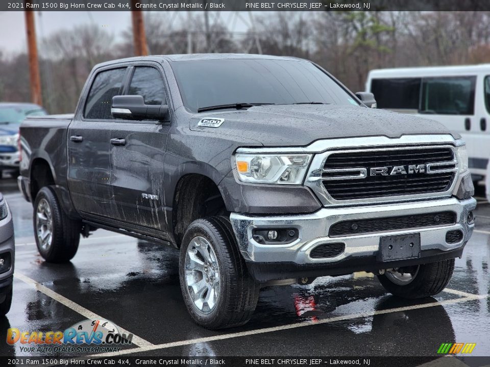 2021 Ram 1500 Big Horn Crew Cab 4x4 Granite Crystal Metallic / Black Photo #3