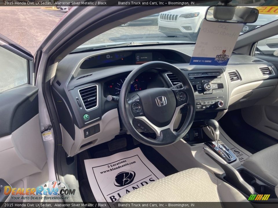 2015 Honda Civic LX Sedan Alabaster Silver Metallic / Black Photo #11