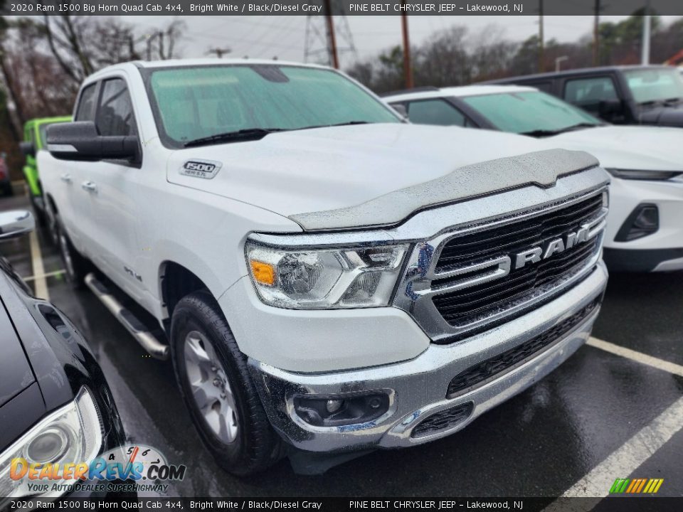 2020 Ram 1500 Big Horn Quad Cab 4x4 Bright White / Black/Diesel Gray Photo #3