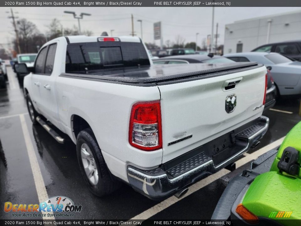 2020 Ram 1500 Big Horn Quad Cab 4x4 Bright White / Black/Diesel Gray Photo #4