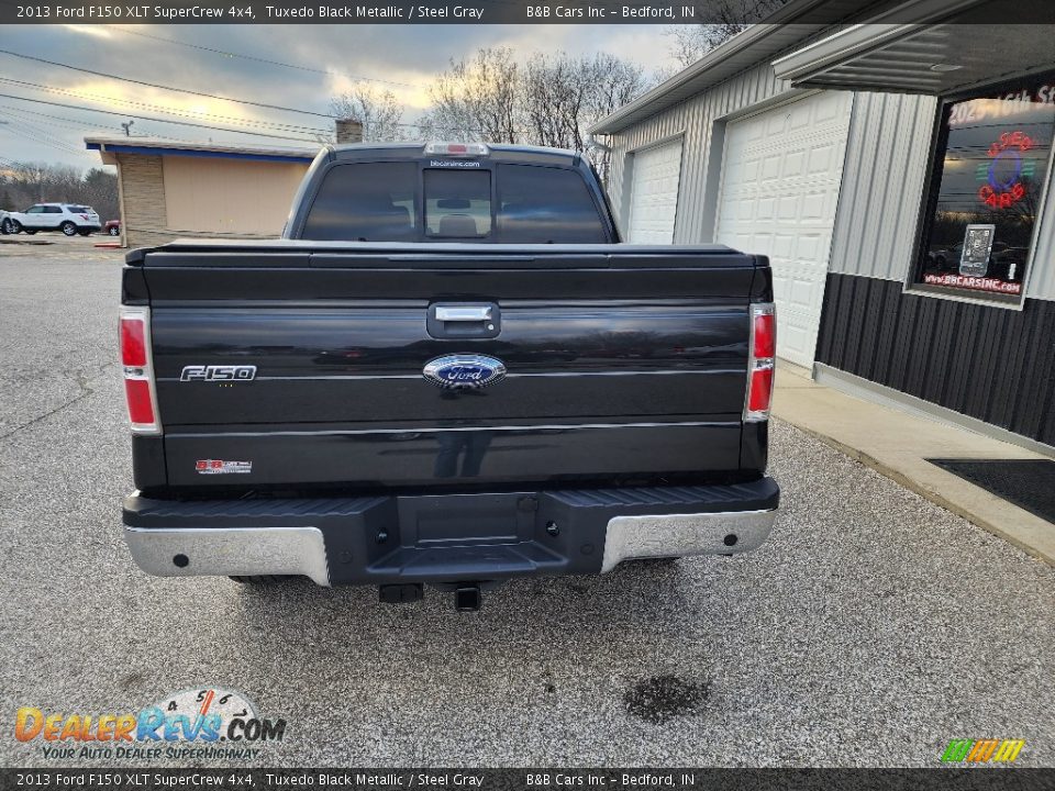 2013 Ford F150 XLT SuperCrew 4x4 Tuxedo Black Metallic / Steel Gray Photo #3