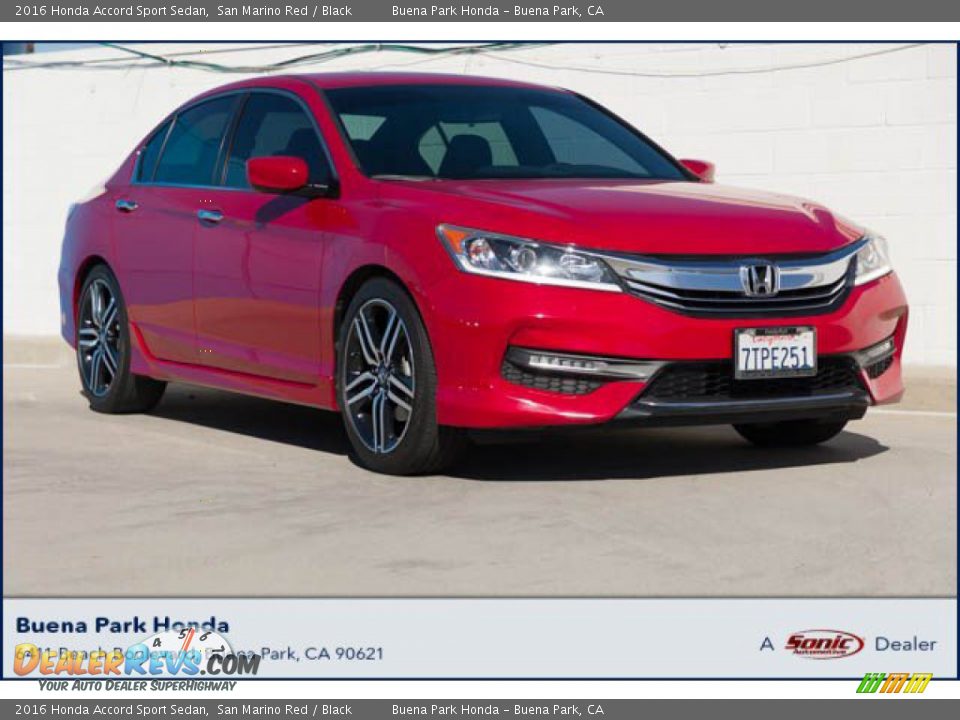 2016 Honda Accord Sport Sedan San Marino Red / Black Photo #1
