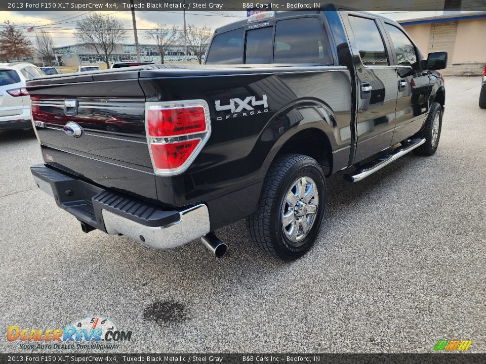 2013 Ford F150 XLT SuperCrew 4x4 Tuxedo Black Metallic / Steel Gray Photo #4