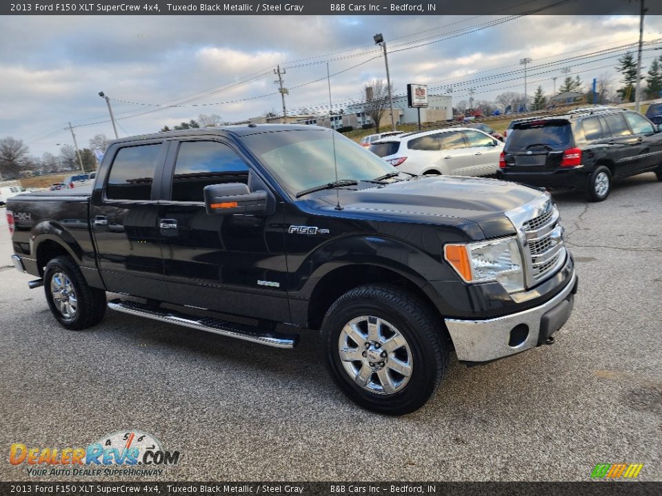 2013 Ford F150 XLT SuperCrew 4x4 Tuxedo Black Metallic / Steel Gray Photo #6