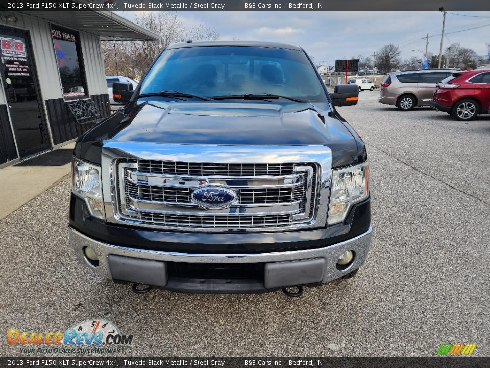 2013 Ford F150 XLT SuperCrew 4x4 Tuxedo Black Metallic / Steel Gray Photo #7