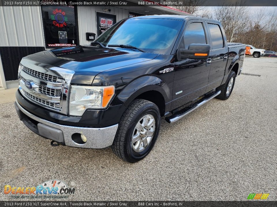 2013 Ford F150 XLT SuperCrew 4x4 Tuxedo Black Metallic / Steel Gray Photo #8