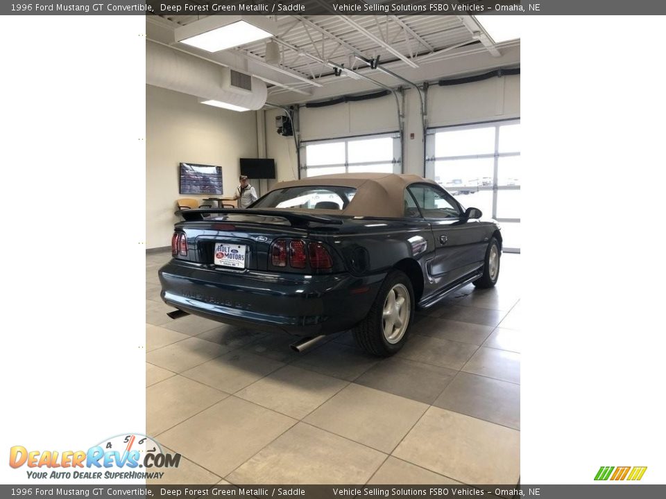 1996 Ford Mustang GT Convertible Deep Forest Green Metallic / Saddle Photo #7